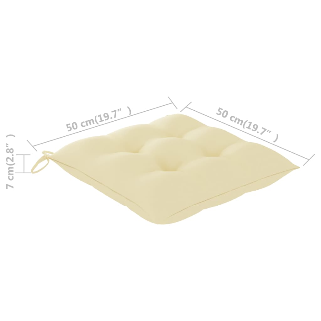 Stuhlkissen 2 Stk. Cremeweiß 50x50x7 cm Stoff