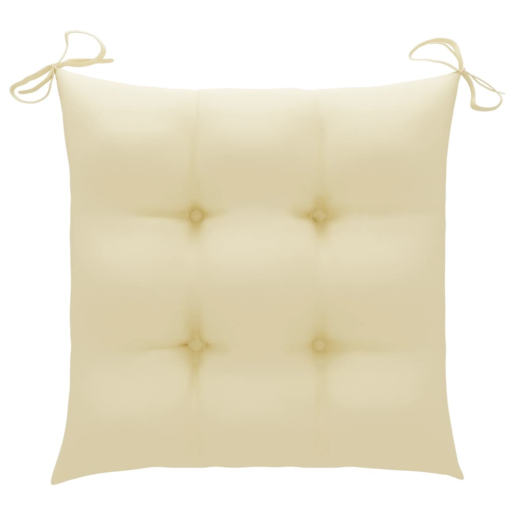 Stuhlkissen 4 Stk. Cremeweiß 50x50x7 cm Stoff