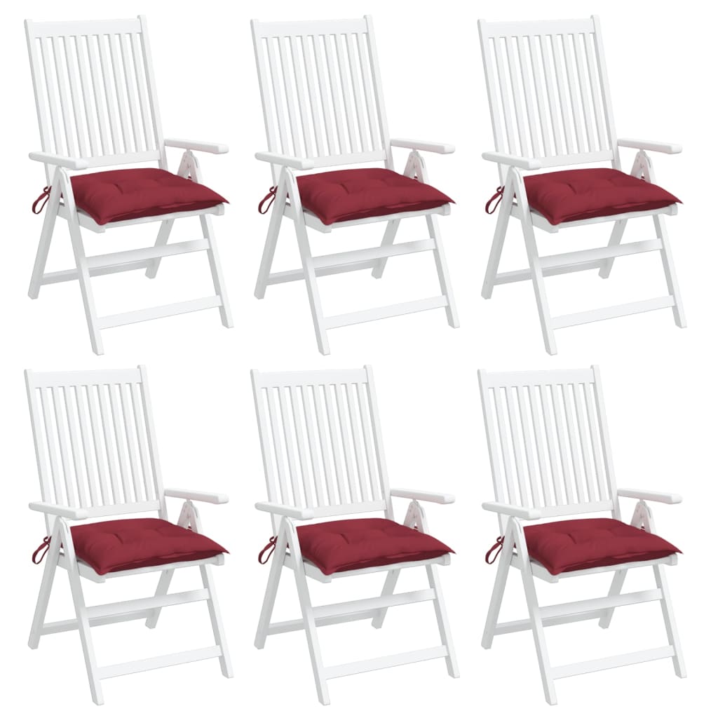 Stuhlkissen 6 Stk. Weinrot 50x50x7 cm Oxford-Gewebe