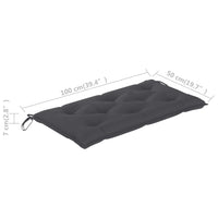 Thumbnail for Gartenbank-Auflage Anthrazit 100x50x7 cm Stoff
