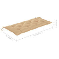 Thumbnail for Gartenbank-Auflage Beige 120x50x7 cm Stoff