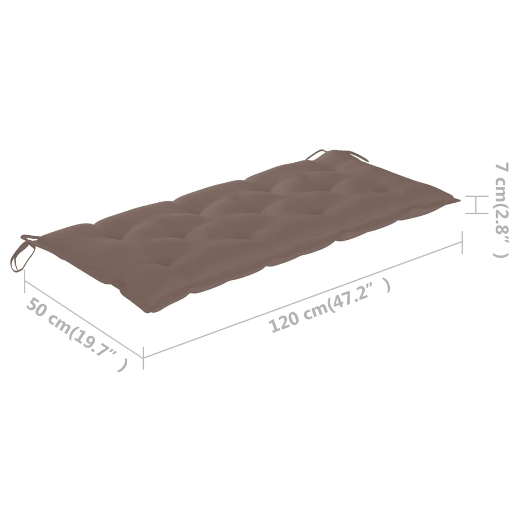 Gartenbank-Auflage Taupe 120x50x7 cm Stoff