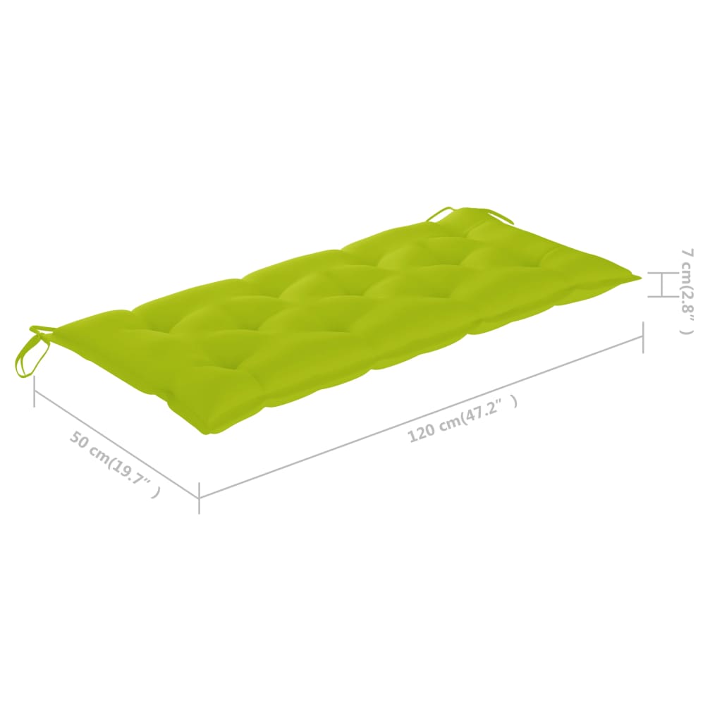 Gartenbank-Auflage Hellgrün 120x50x7 cm Stoff