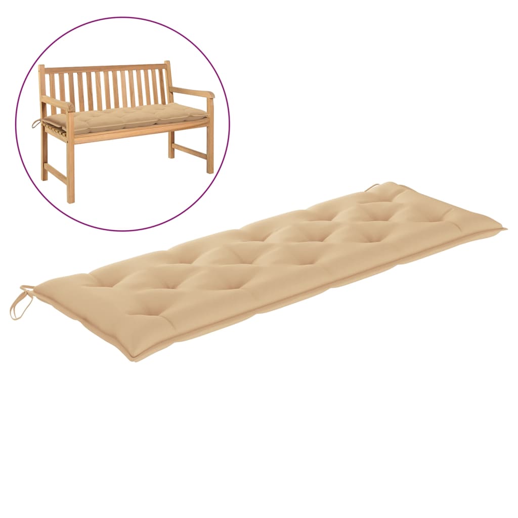 Gartenbank-Auflage Beige 150x50x7 cm Stoff