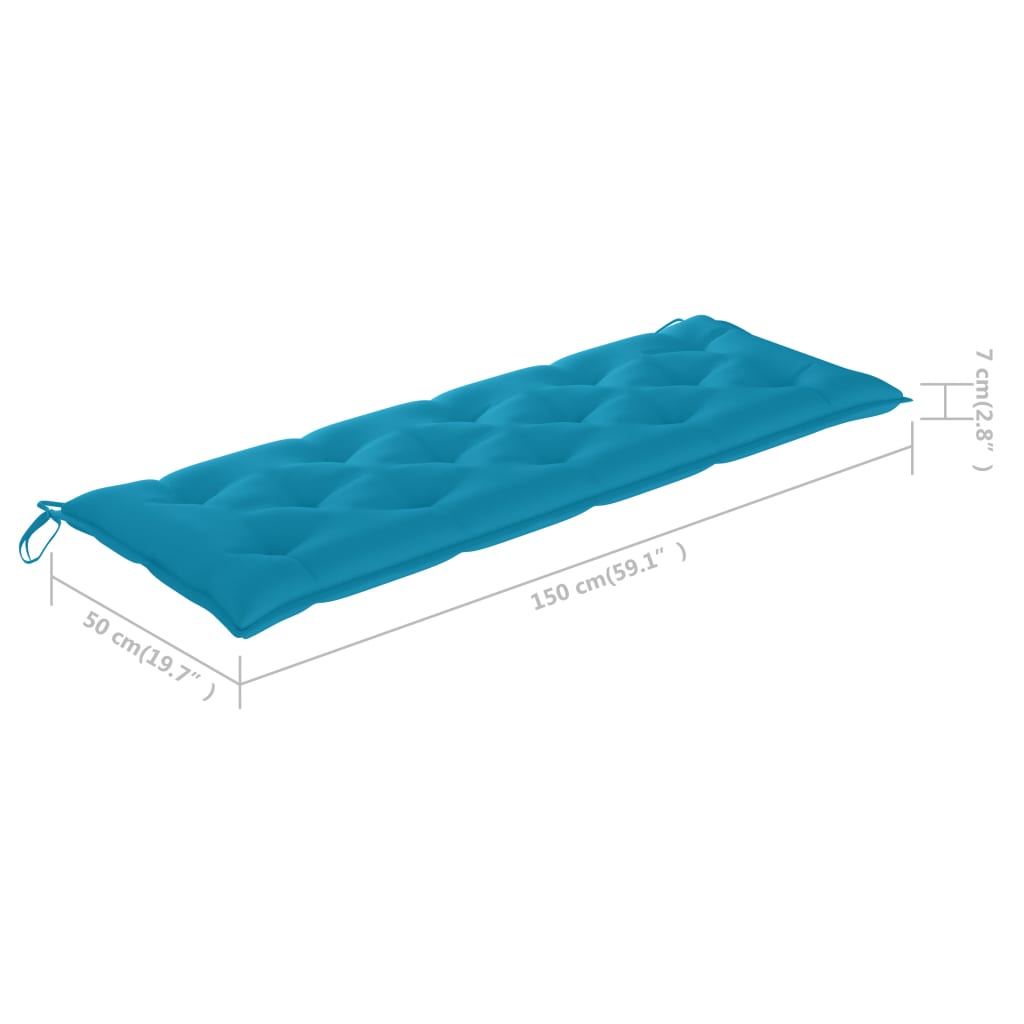 Gartenbank-Auflage Hellblau 150x50x7 cm Stoff