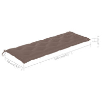 Thumbnail for Gartenbank-Auflage Taupe 150x50x7 cm Stoff