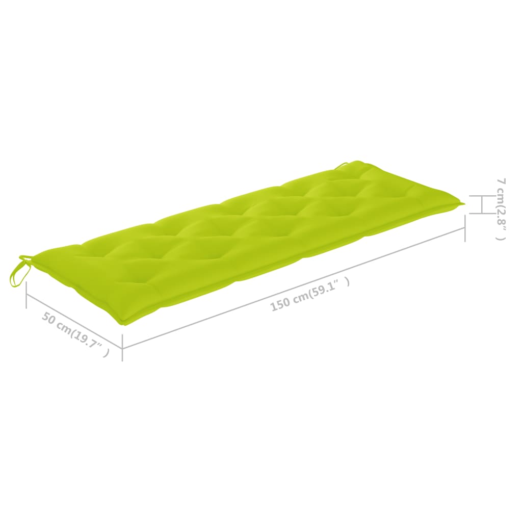 Gartenbank-Auflage Hellgrün 150x50x7 cm Stoff