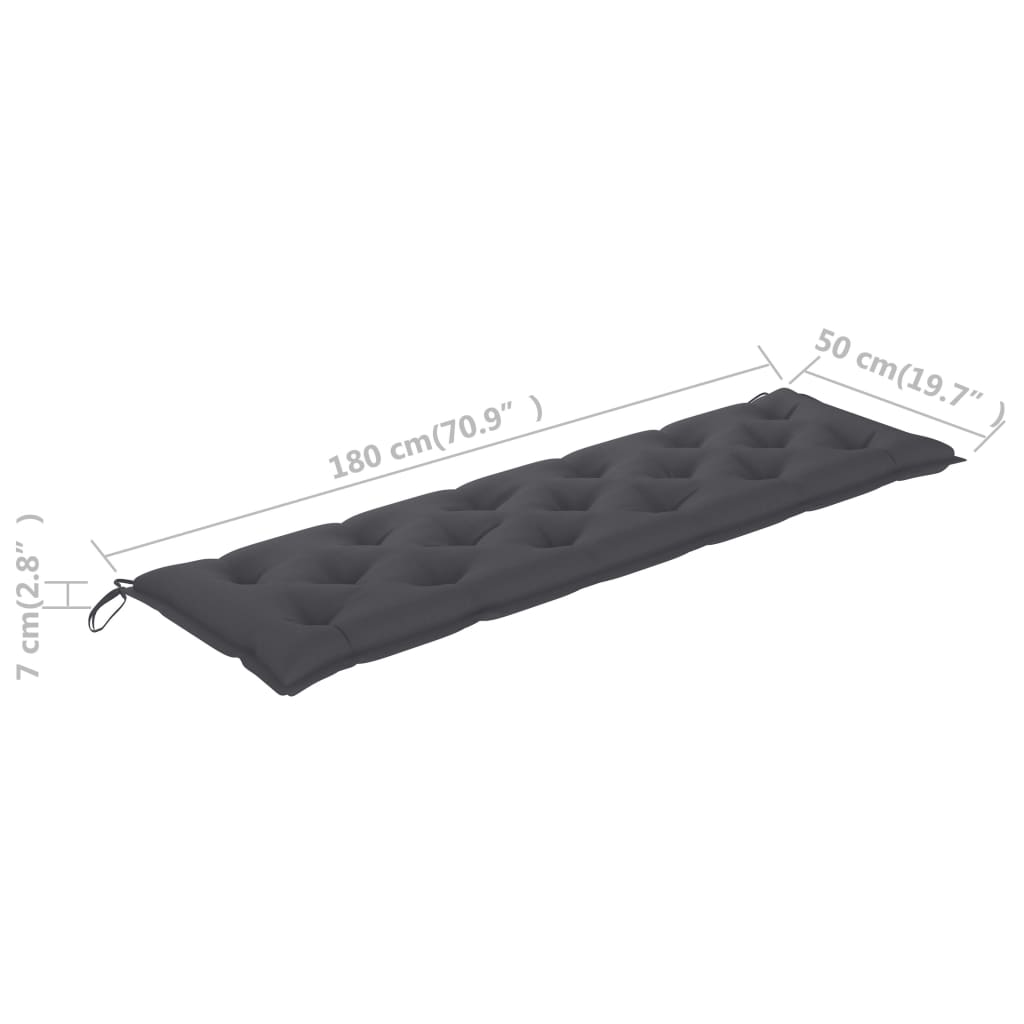 Gartenbank-Auflage Anthrazit 180x50x7 cm Stoff
