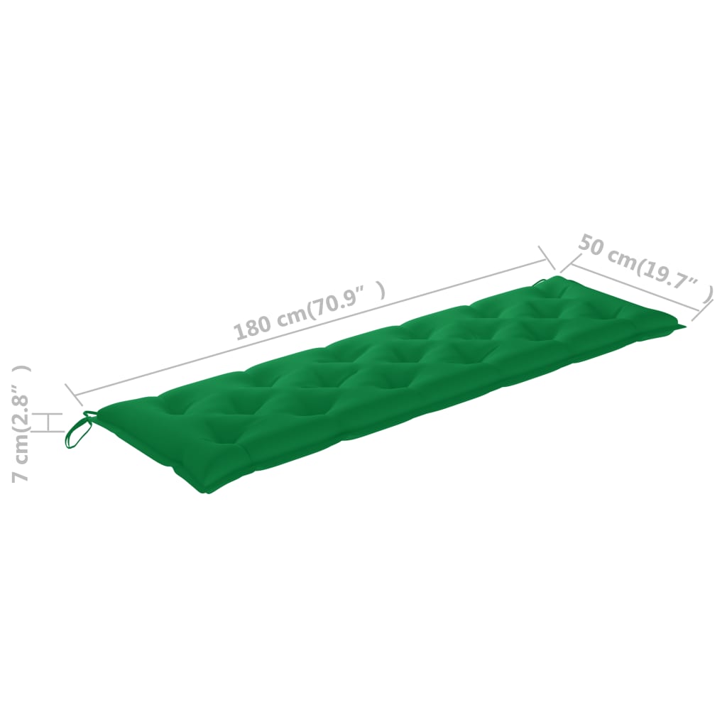 Gartenbank-Auflage Grün 180x50x7 cm Stoff