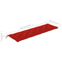 Thumbnail for Gartenbank-Auflage Rot 180x50x7 cm Stoff