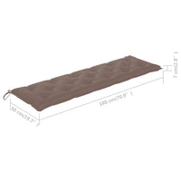 Thumbnail for Gartenbank-Auflage Taupe 180x50x7 cm Stoff