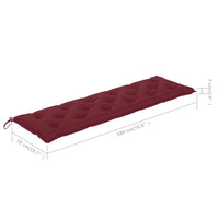 Thumbnail for Gartenbank-Auflage Weinrot 180x50x7 cm Stoff
