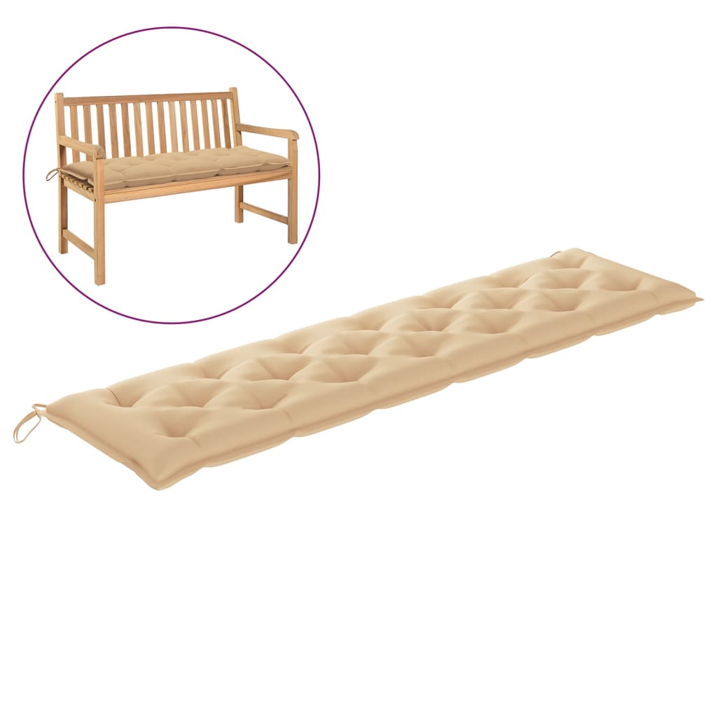 Gartenbank-Auflage Beige 200x50x7 cm Stoff