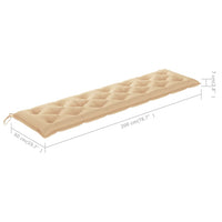 Thumbnail for Gartenbank-Auflage Beige 200x50x7 cm Stoff