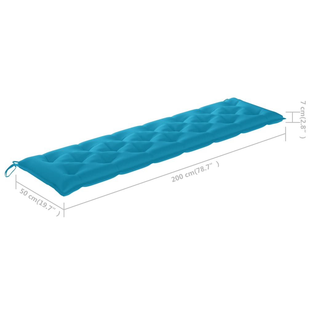 Gartenbank-Auflage Hellblau 200x50x7 cm Stoff