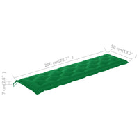 Thumbnail for Gartenbank-Auflage Grün 200x50x7 cm Stoff