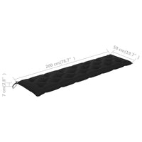 Thumbnail for Gartenbank-Auflage Schwarz 200x50x7 cm Stoff