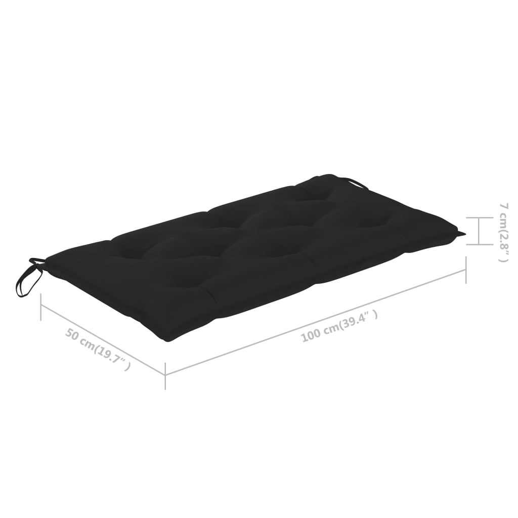 Auflage für Hollywoodschaukel Schwarz 100 cm Stoff