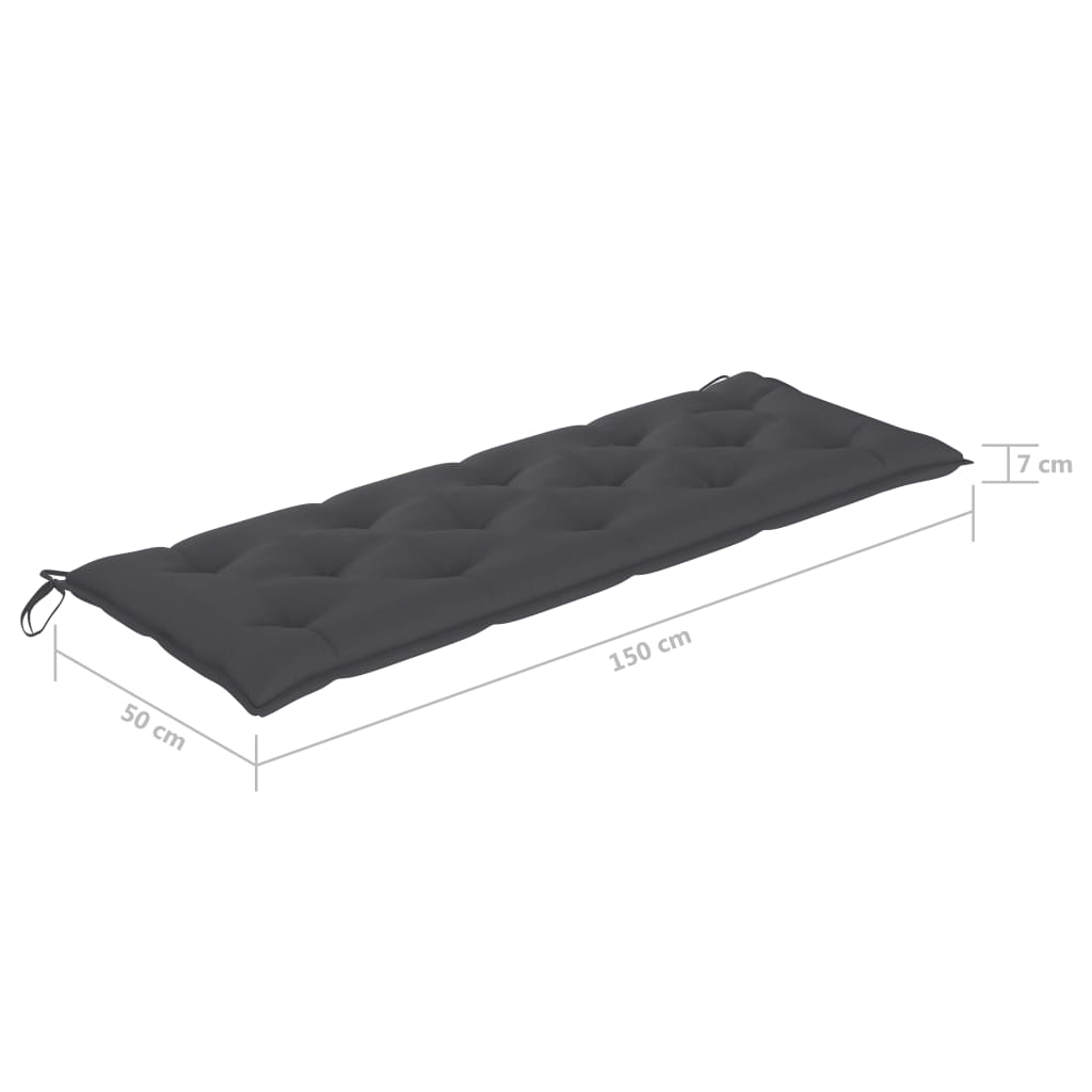 Auflage für Hollywoodschaukel Anthrazit 150 cm Stoff