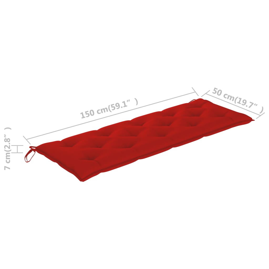 Auflage für Hollywoodschaukel Rot 150 cm Stoff