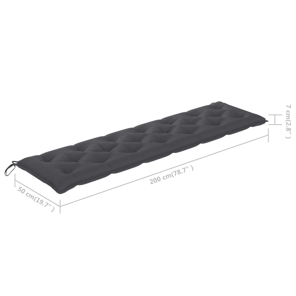Auflage für Hollywoodschaukel Anthrazit 200 cm Stoff