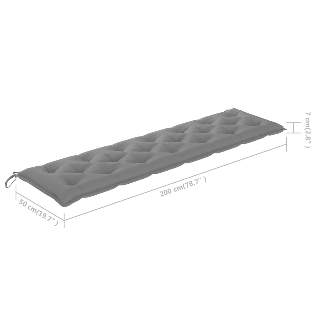 Auflage für Hollywoodschaukel Grau 200 cm Stoff