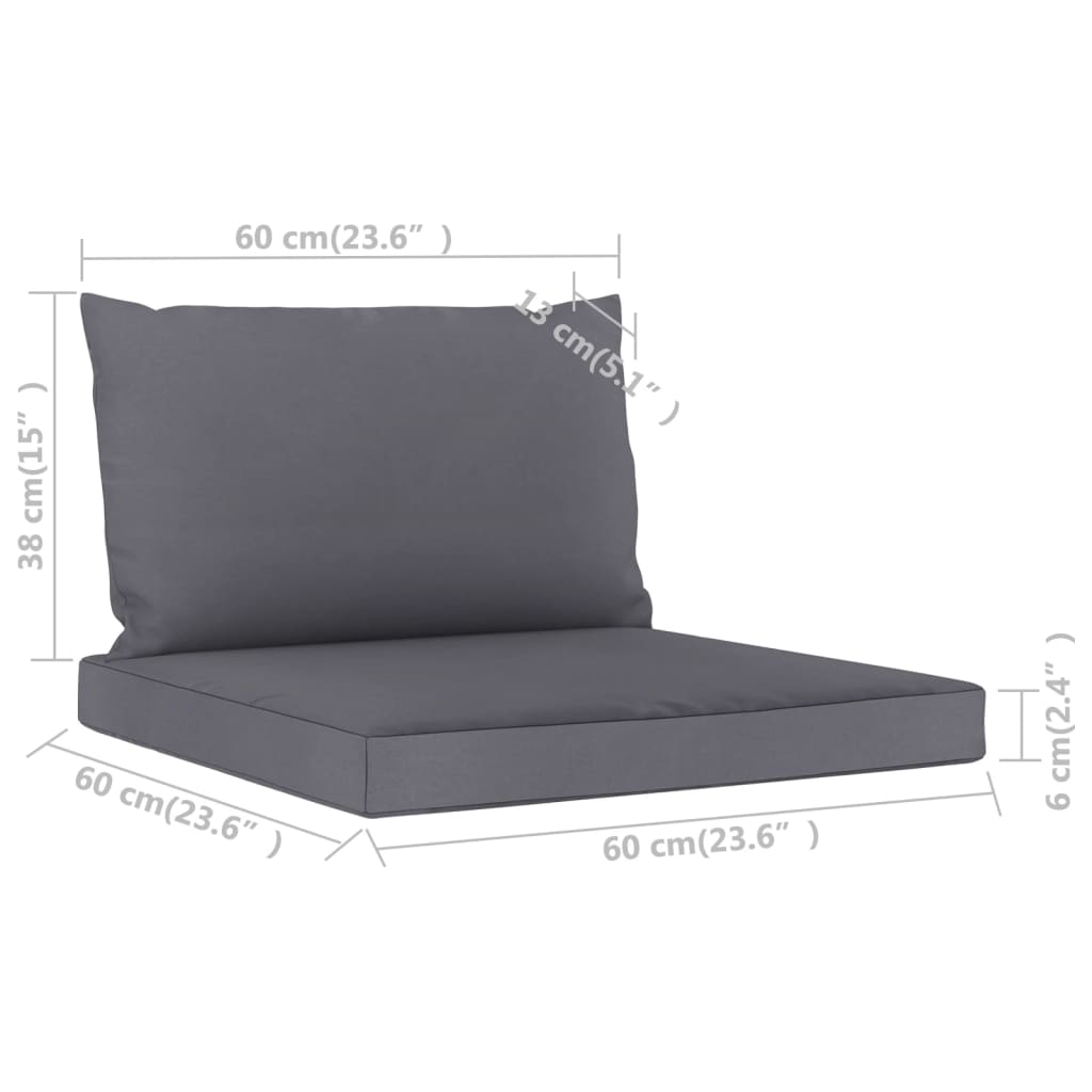 Palettensofa-Auflagen 2 Stk. Anthrazit Stoff