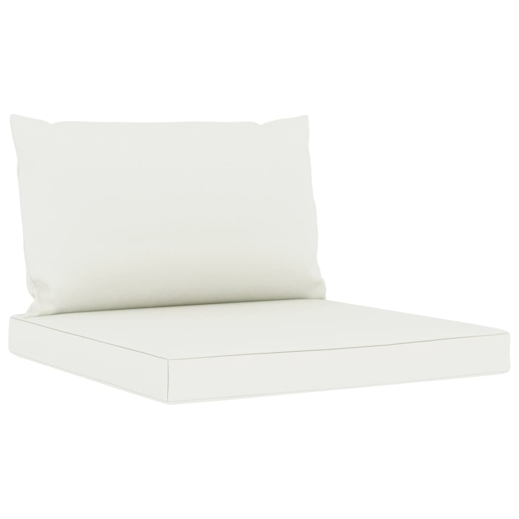 Palettensofa-Auflagen 2 Stk. Cremeweiß Stoff