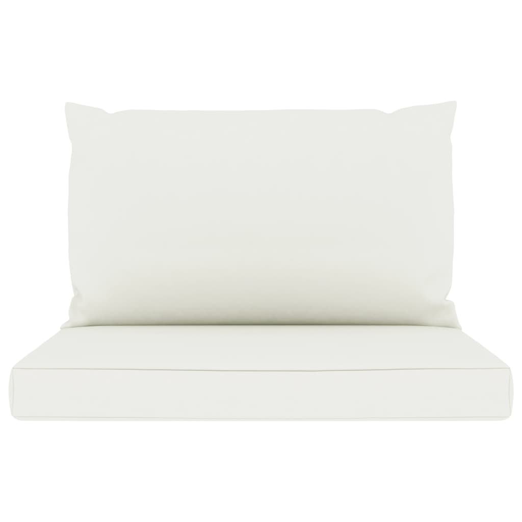 Palettensofa-Auflagen 2 Stk. Cremeweiß Stoff