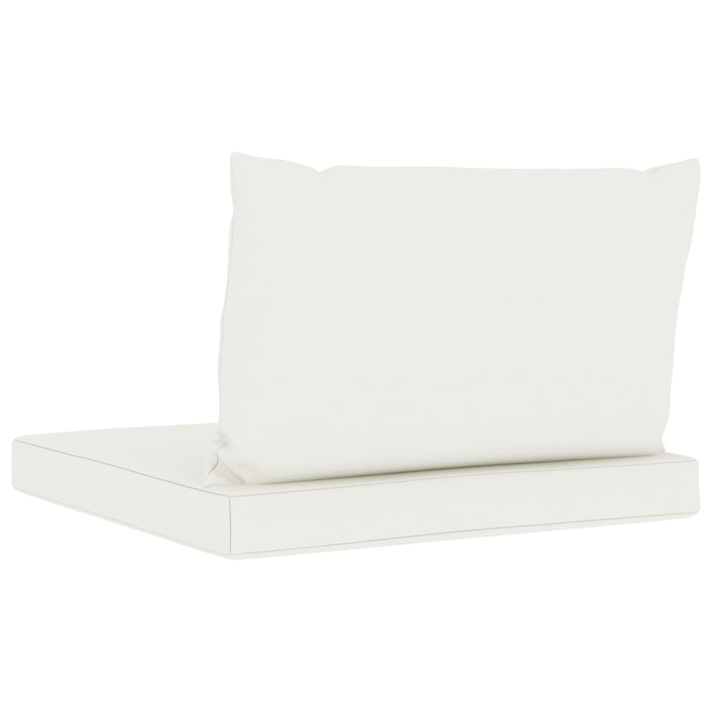 Palettensofa-Auflagen 2 Stk. Cremeweiß Stoff