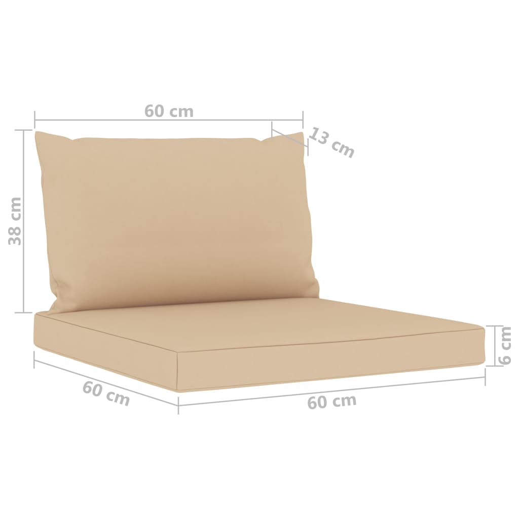 Palettensofa-Auflagen 2 Stk. Beige Stoff
