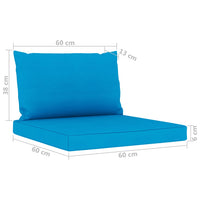 Thumbnail for Palettensofa-Auflagen 2 Stk. Hellblau Stoff