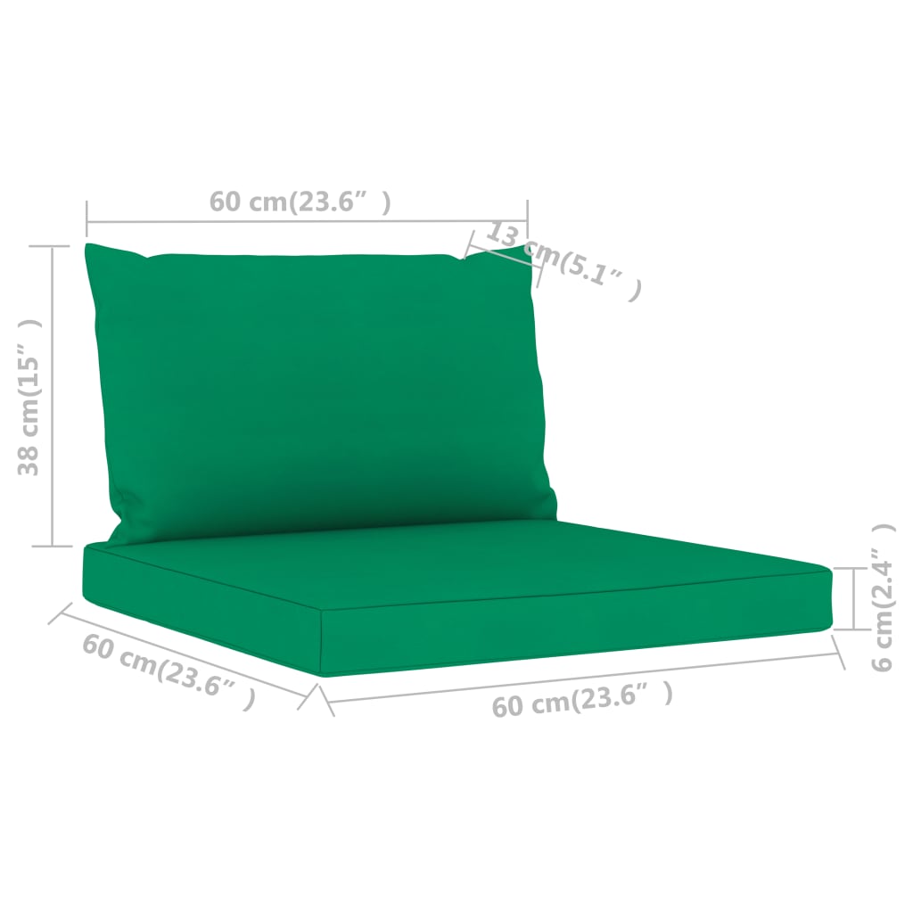 Palettensofa-Auflagen 2 Stk. Grün Stoff