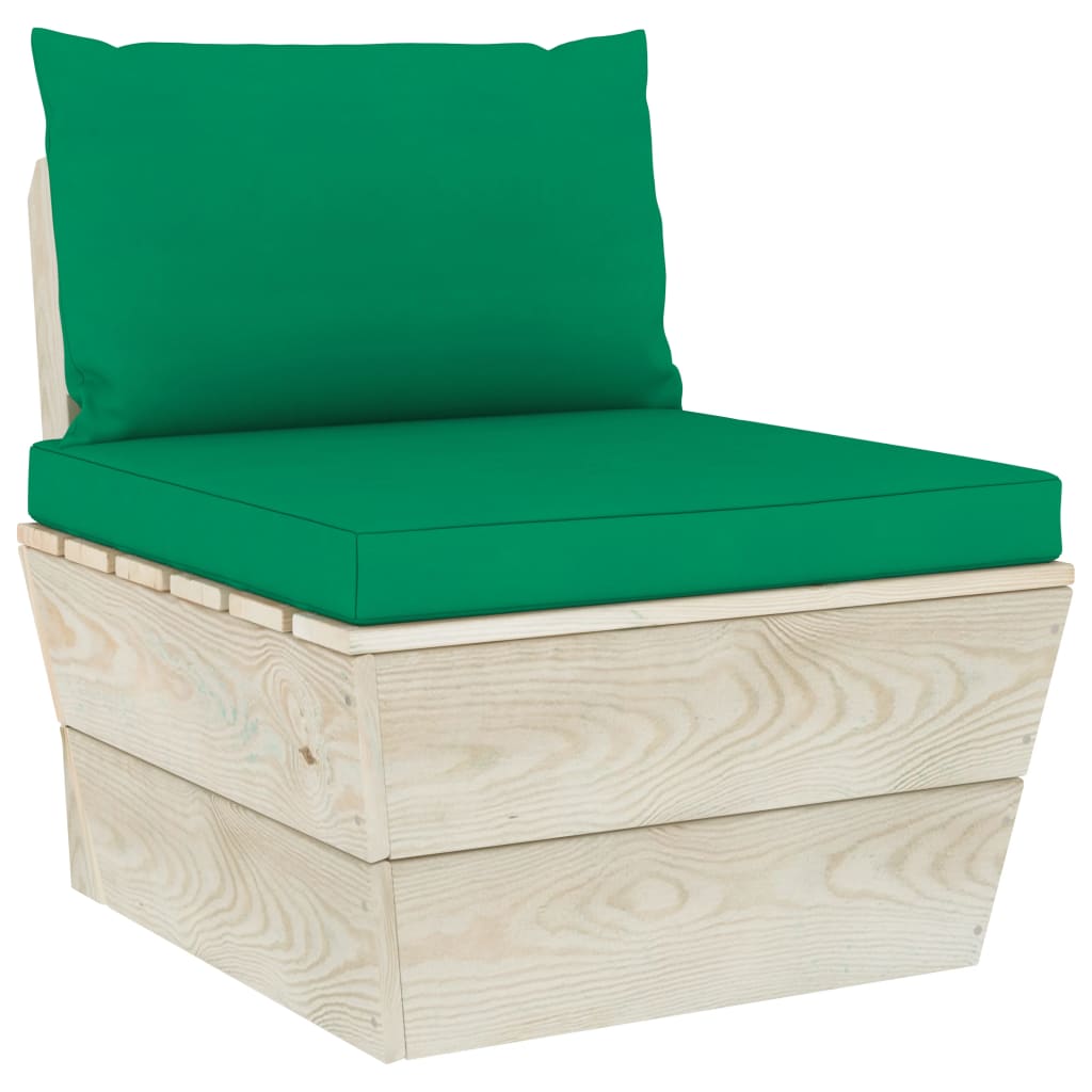 Palettensofa-Auflagen 2 Stk. Grün Stoff