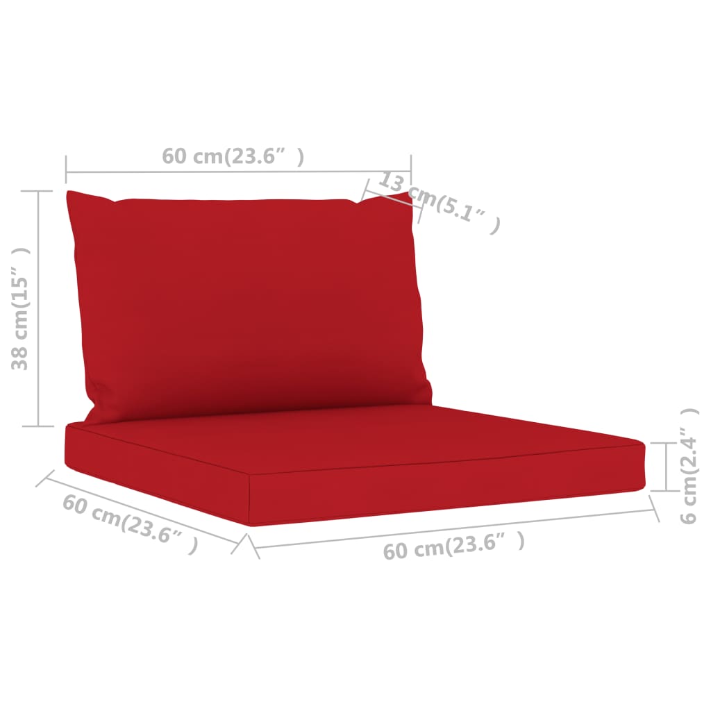Palettensofa-Auflagen 2 Stk. Rot Stoff