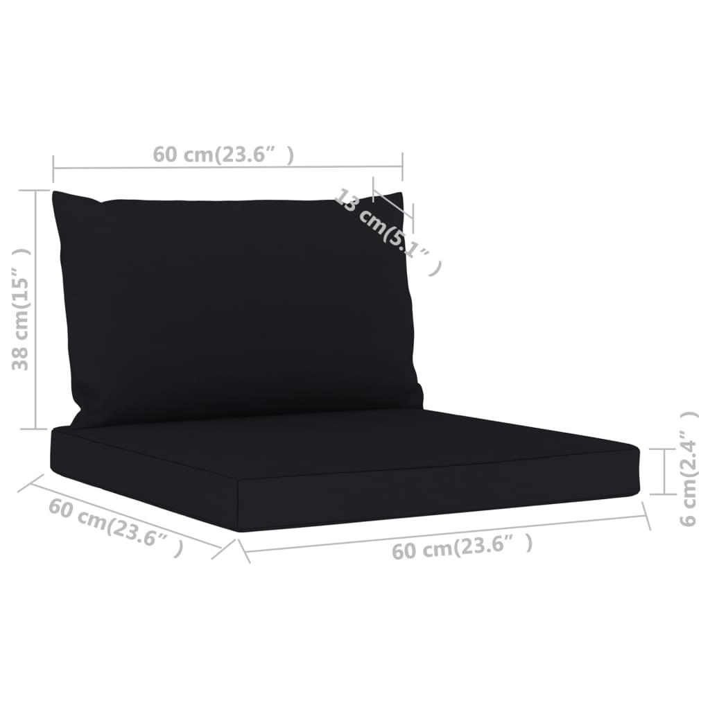 Palettensofa-Auflagen 2 Stk. Schwarz Stoff