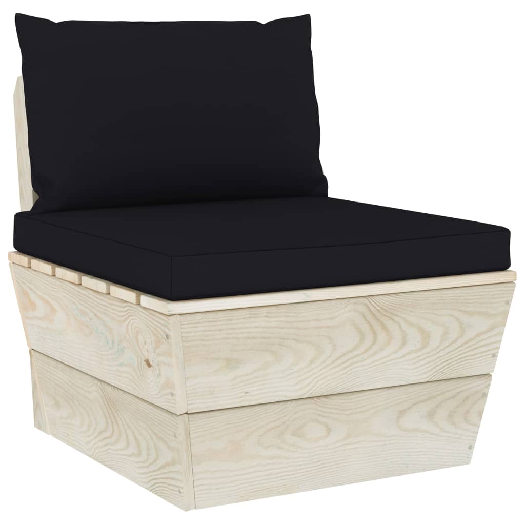 Palettensofa-Auflagen 2 Stk. Schwarz Stoff