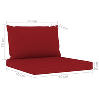 Thumbnail for Palettensofa-Auflagen 2 Stk. Weinrot Stoff