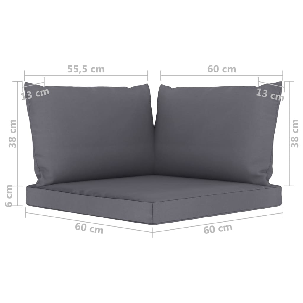 Palettensofa-Auflagen 3 Stk. Anthrazit Stoff