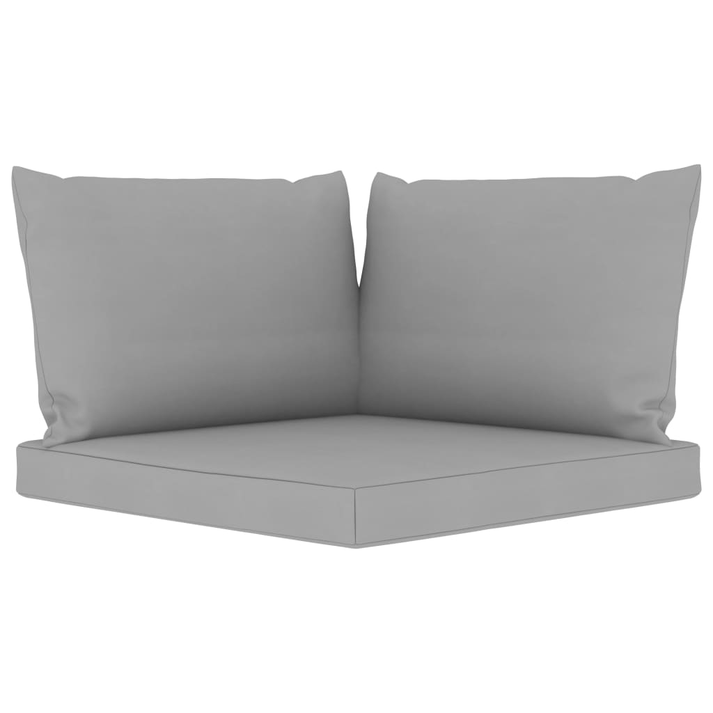 Palettensofa-Auflagen 3 Stk. Grau Stoff