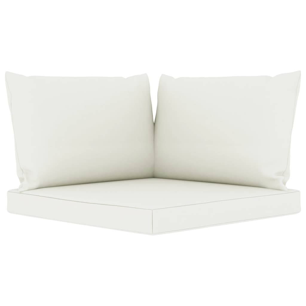 Palettensofa-Auflagen 3 Stk. Cremeweiß Stoff
