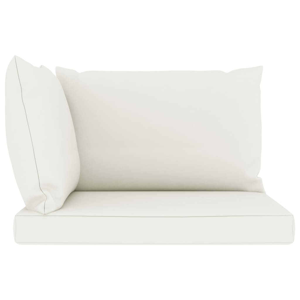 Palettensofa-Auflagen 3 Stk. Cremeweiß Stoff