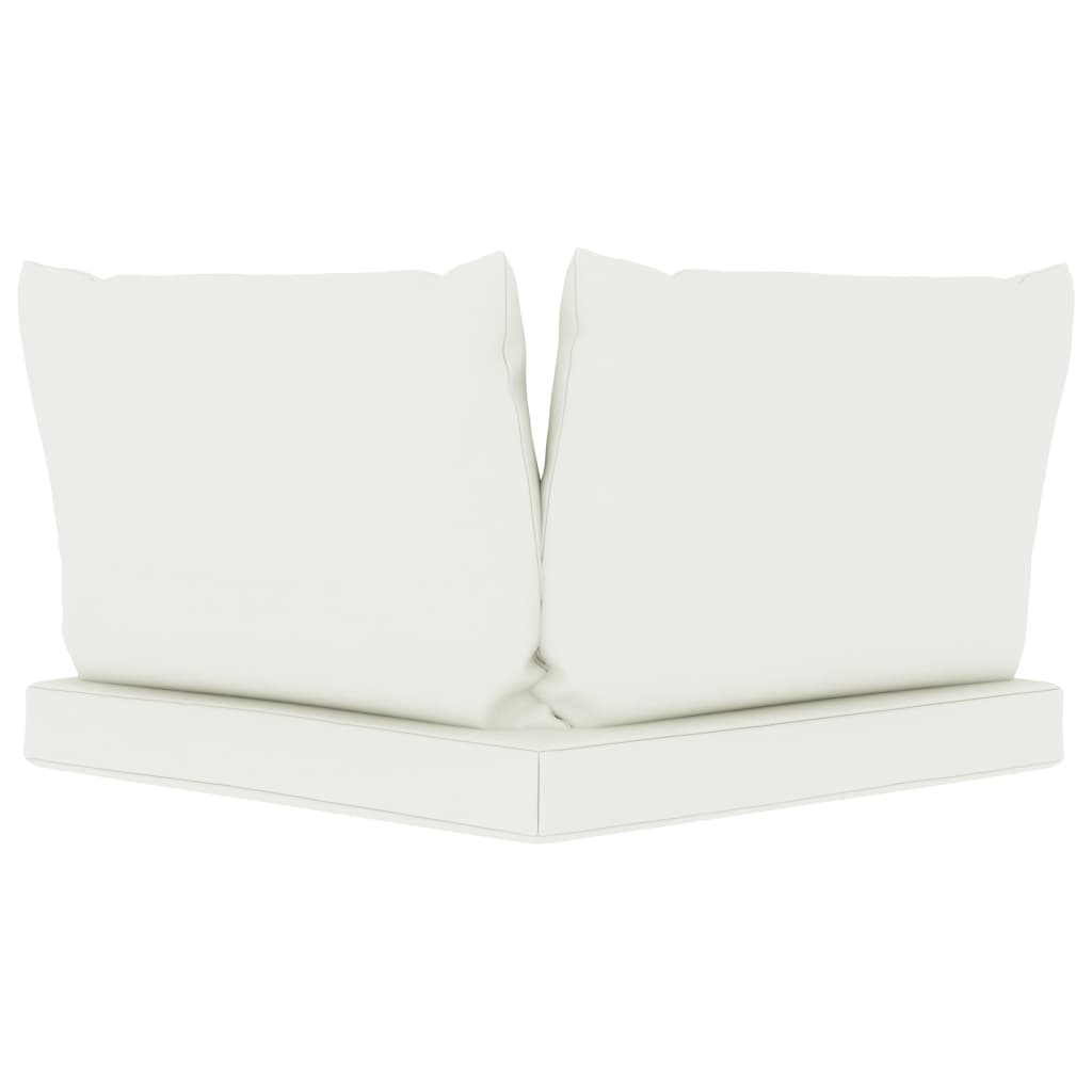 Palettensofa-Auflagen 3 Stk. Cremeweiß Stoff