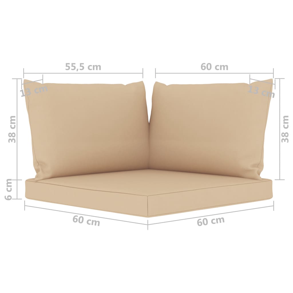Palettensofa-Auflagen 3 Stk. Beige Stoff