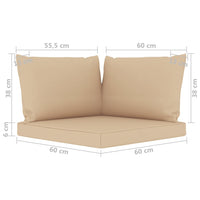 Thumbnail for Palettensofa-Auflagen 3 Stk. Beige Stoff