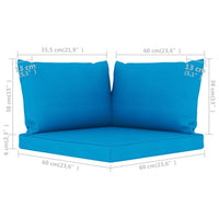Thumbnail for Palettensofa-Auflagen 3 Stk. Hellblau Stoff