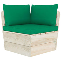 Thumbnail for Palettensofa-Auflagen 3 Stk. Grün Stoff