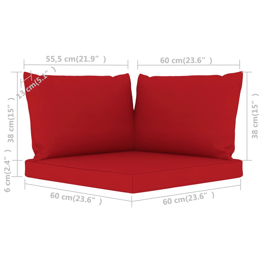 Palettensofa-Auflagen 3 Stk. Rot Stoff