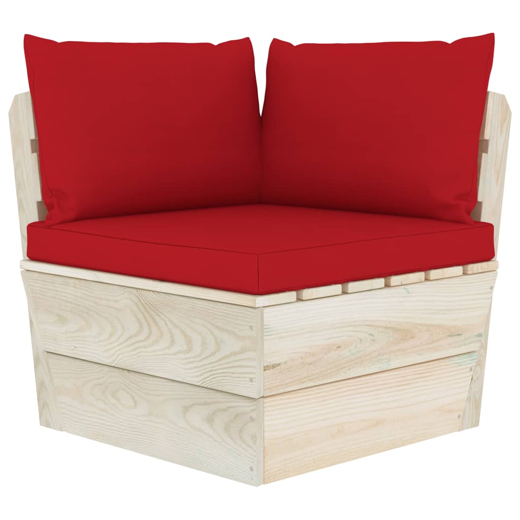 Palettensofa-Auflagen 3 Stk. Rot Stoff