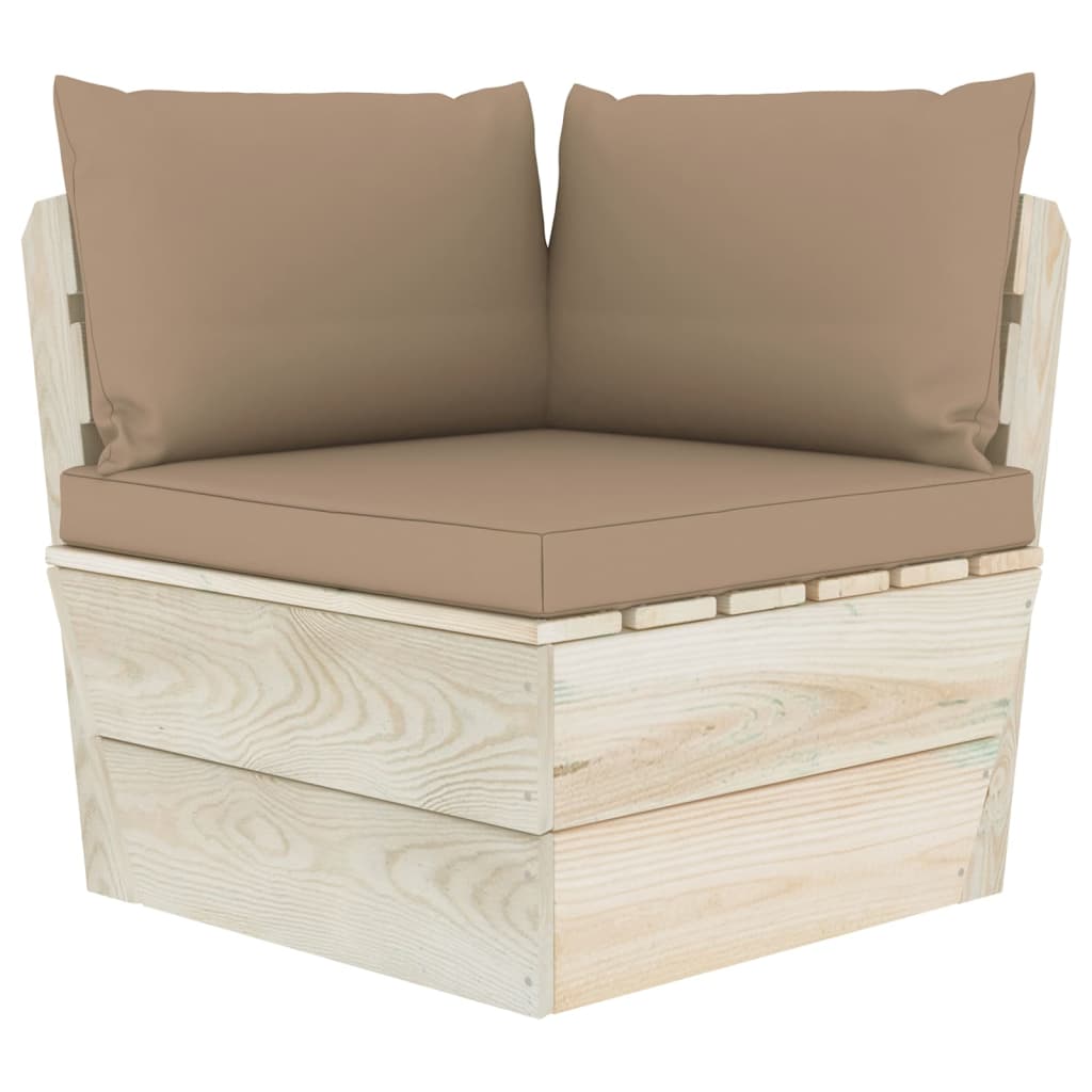Palettensofa-Auflagen 3 Stk. Taupe Stoff